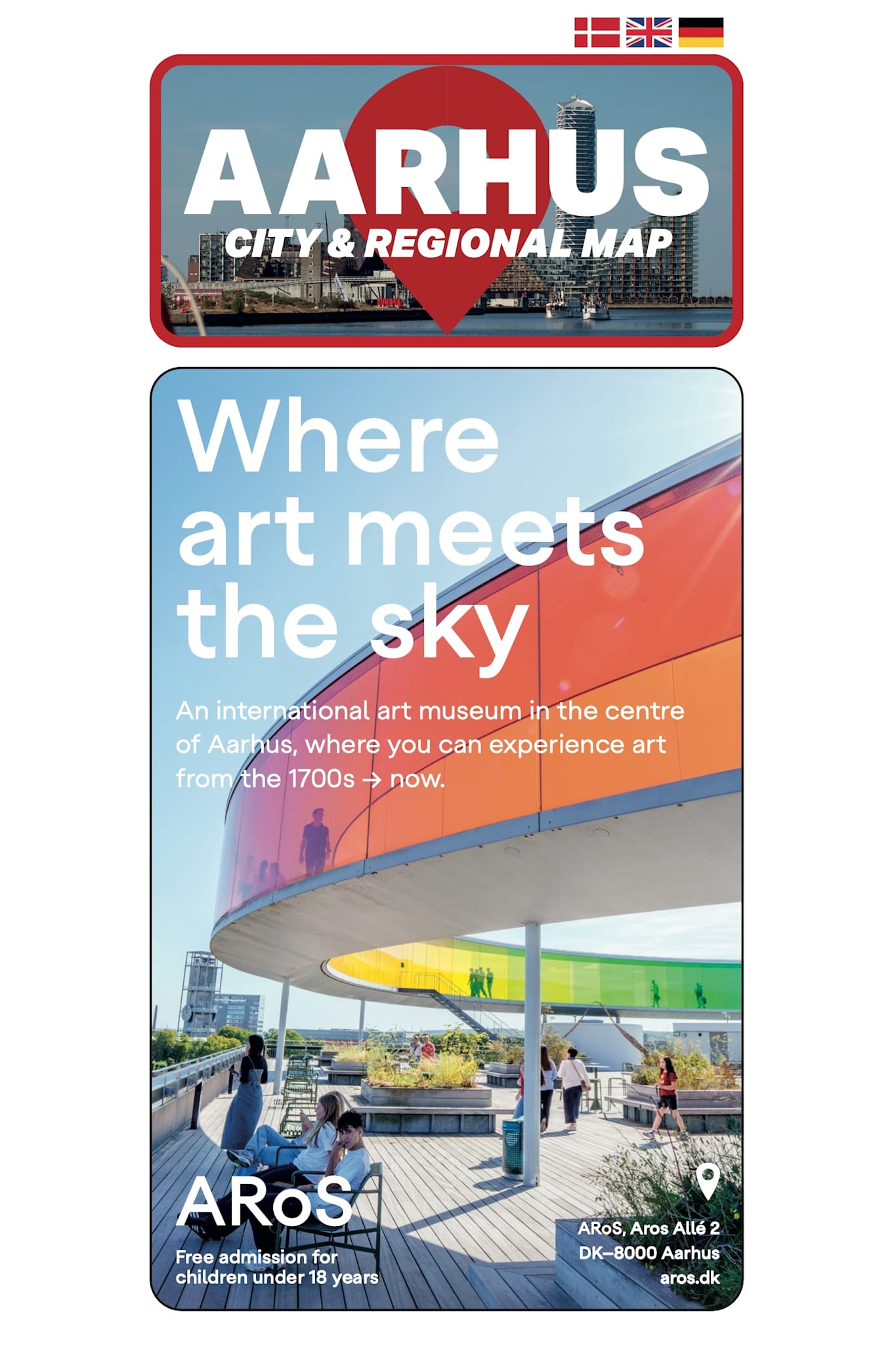 Aarhus City & Regional Map - Letbanen Route Map (DK, UK, DE)